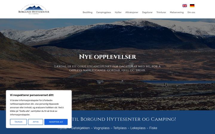 Screenshot of hyttesenter.com