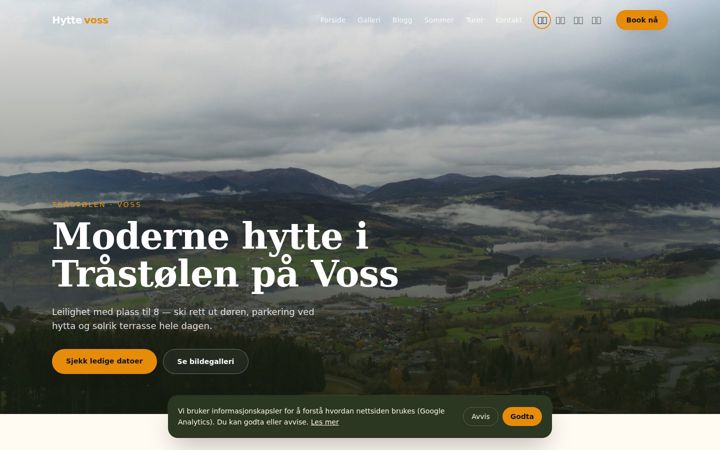 Screenshot of hyttevoss.no