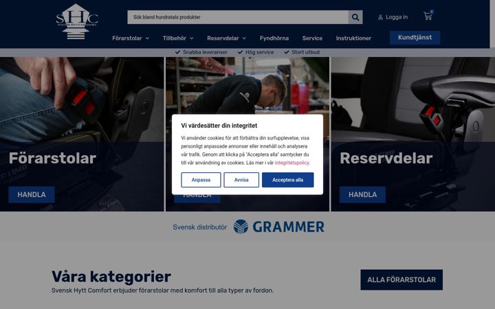 Screenshot of hyttkomfort.se