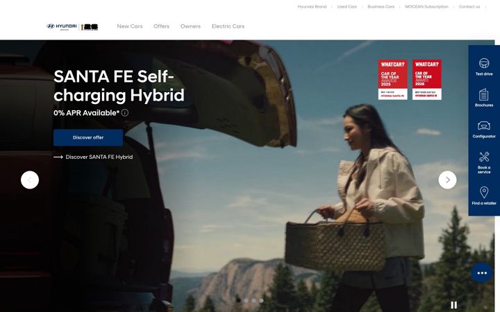 Screenshot of hyundai.co.uk