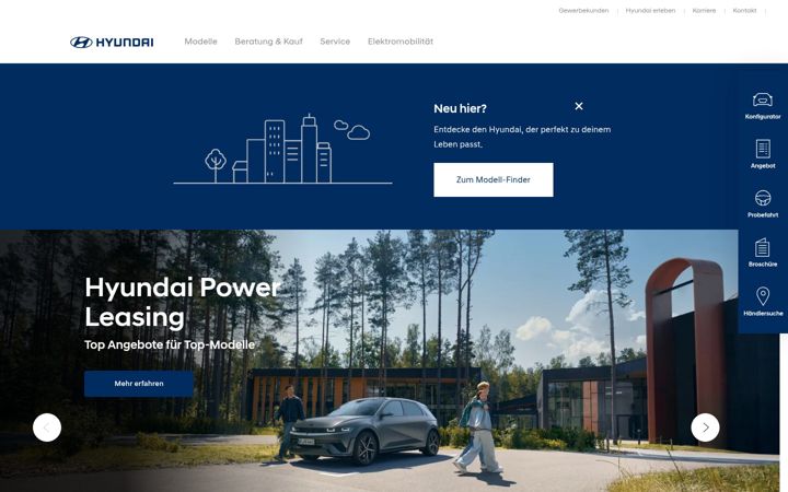 Screenshot του hyundai.de