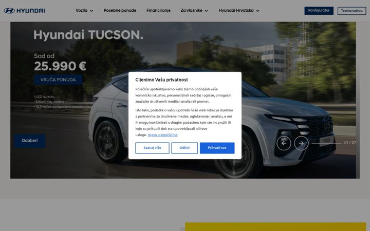 Screenshot of hyundai.hr