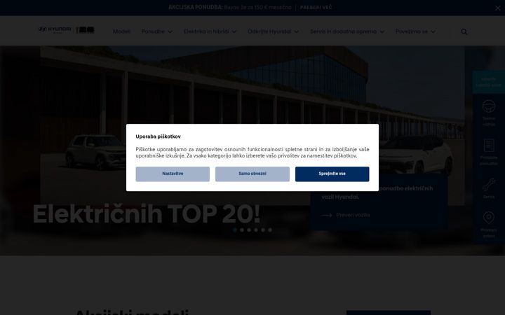 Screenshot of hyundai.si
