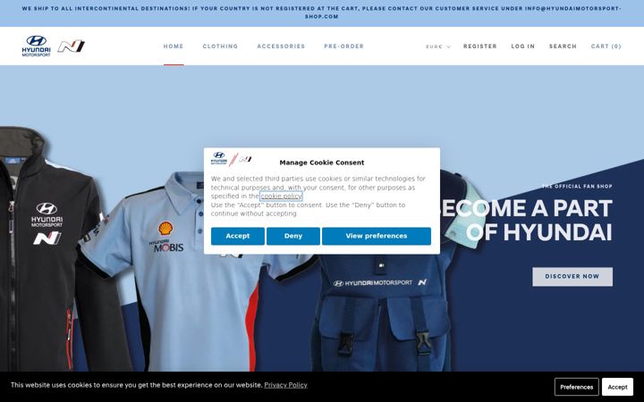 Screenshot of hyundaimotorsport-shop.com