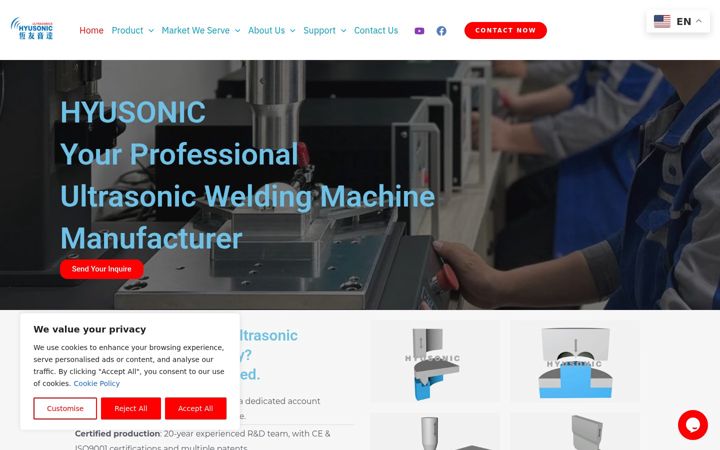 Screenshot of hyusonics.com