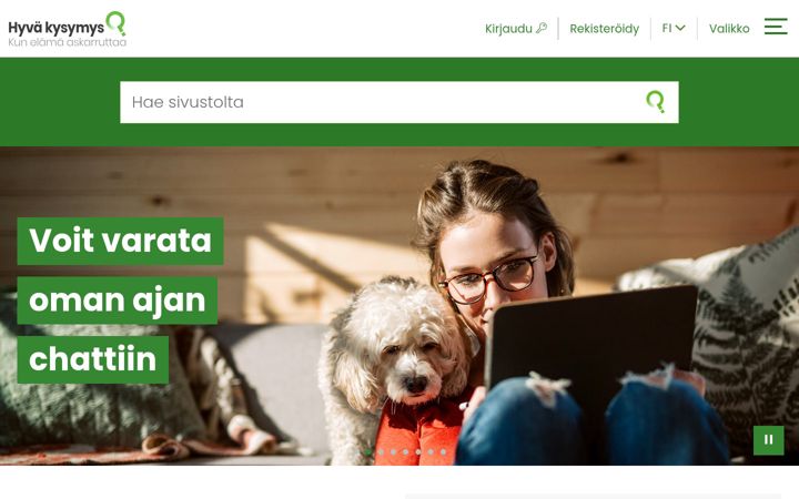 Screenshot of hyvakysymys.fi