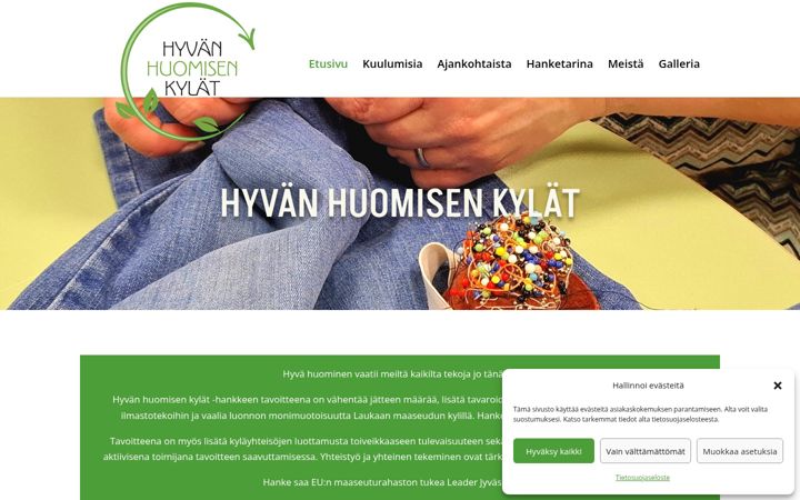 Screenshot of hyvanhuomisenkylat.fi
