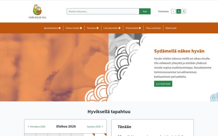 Screenshot of hyvanmielentalo.fi