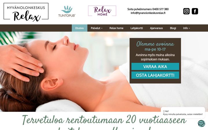 Screenshot of hyvanolonkeskusrelax.fi