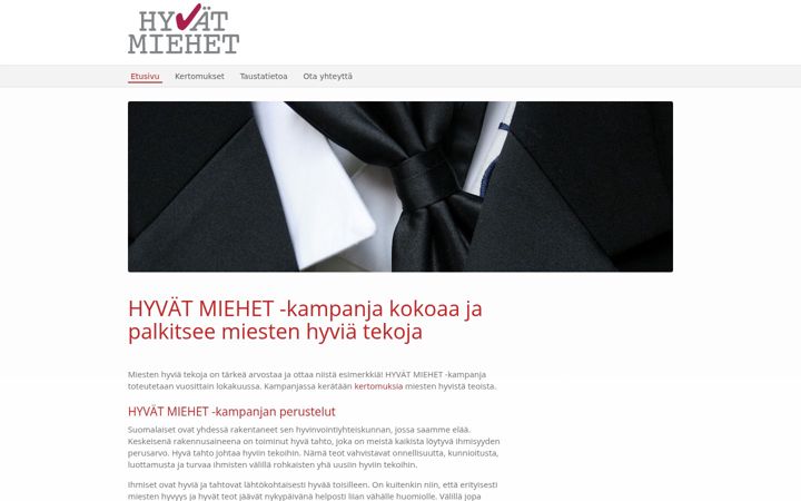 Screenshot of hyvatmiehet.fi