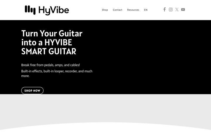 Capture d'écran de hyvibeguitar.com