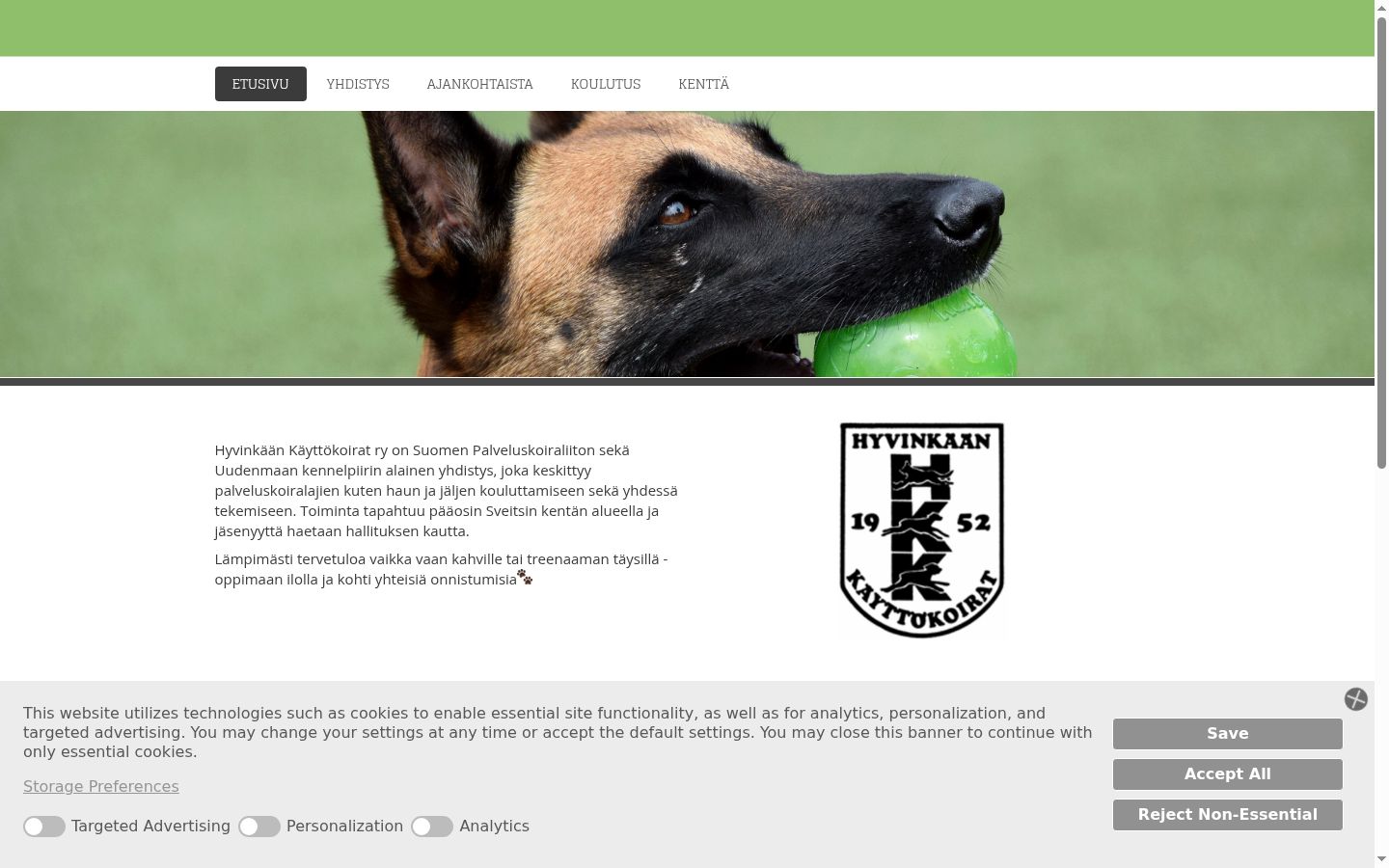 Screenshot van de toestemmingsbanner zoals getoond vóór enige interactie