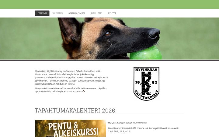 Screenshot of hyvinkaankayttokoirat.com