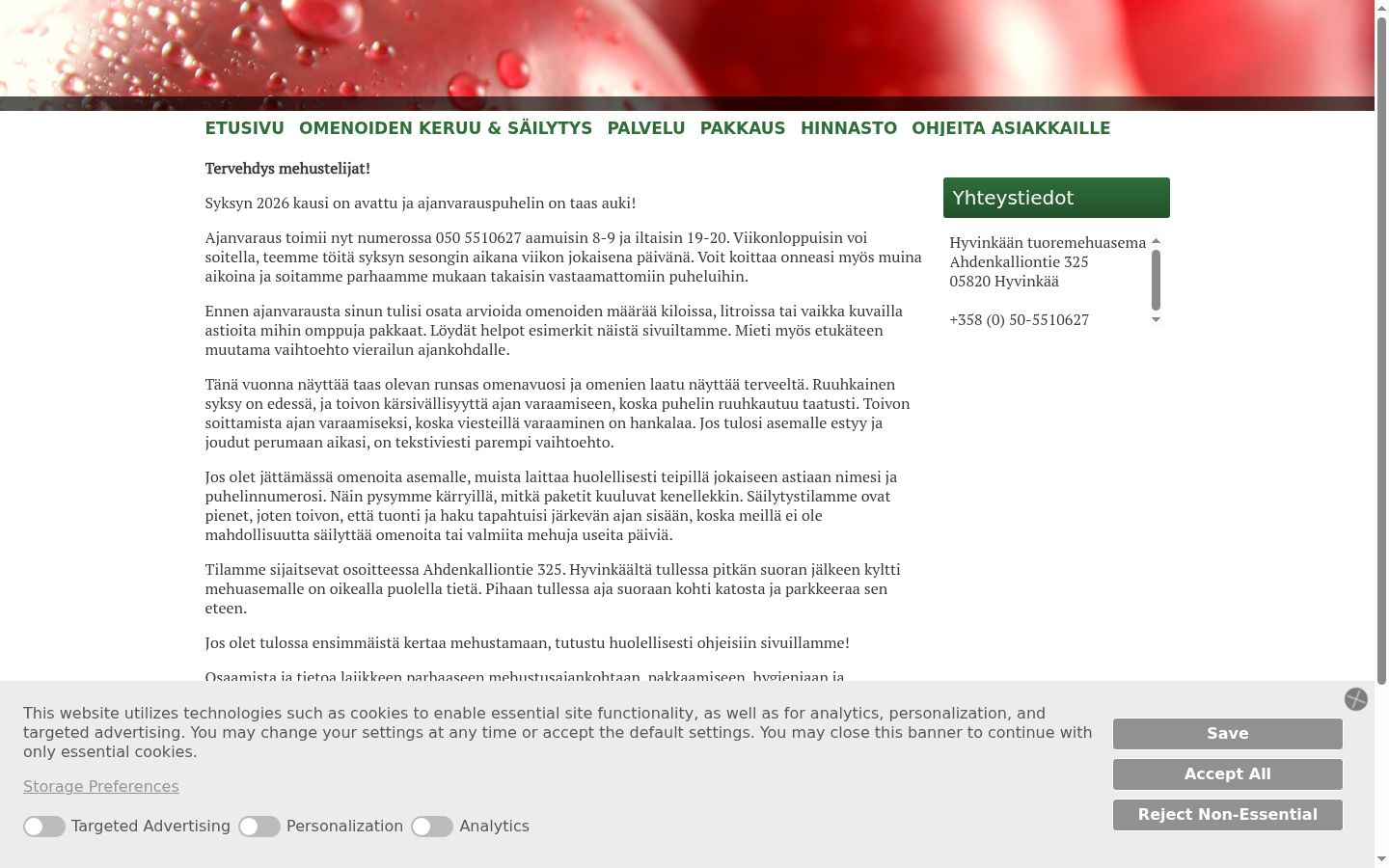 Screenshot van de toestemmingsbanner zoals getoond vóór enige interactie