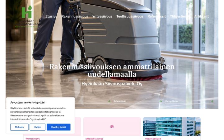 Skärmbild av hyvinkaansiivouspalvelu.fi