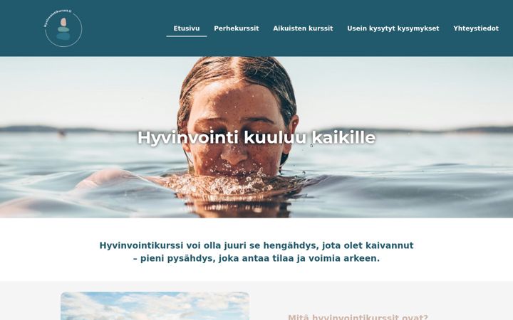 Screenshot of hyvinvointikurssit.fi