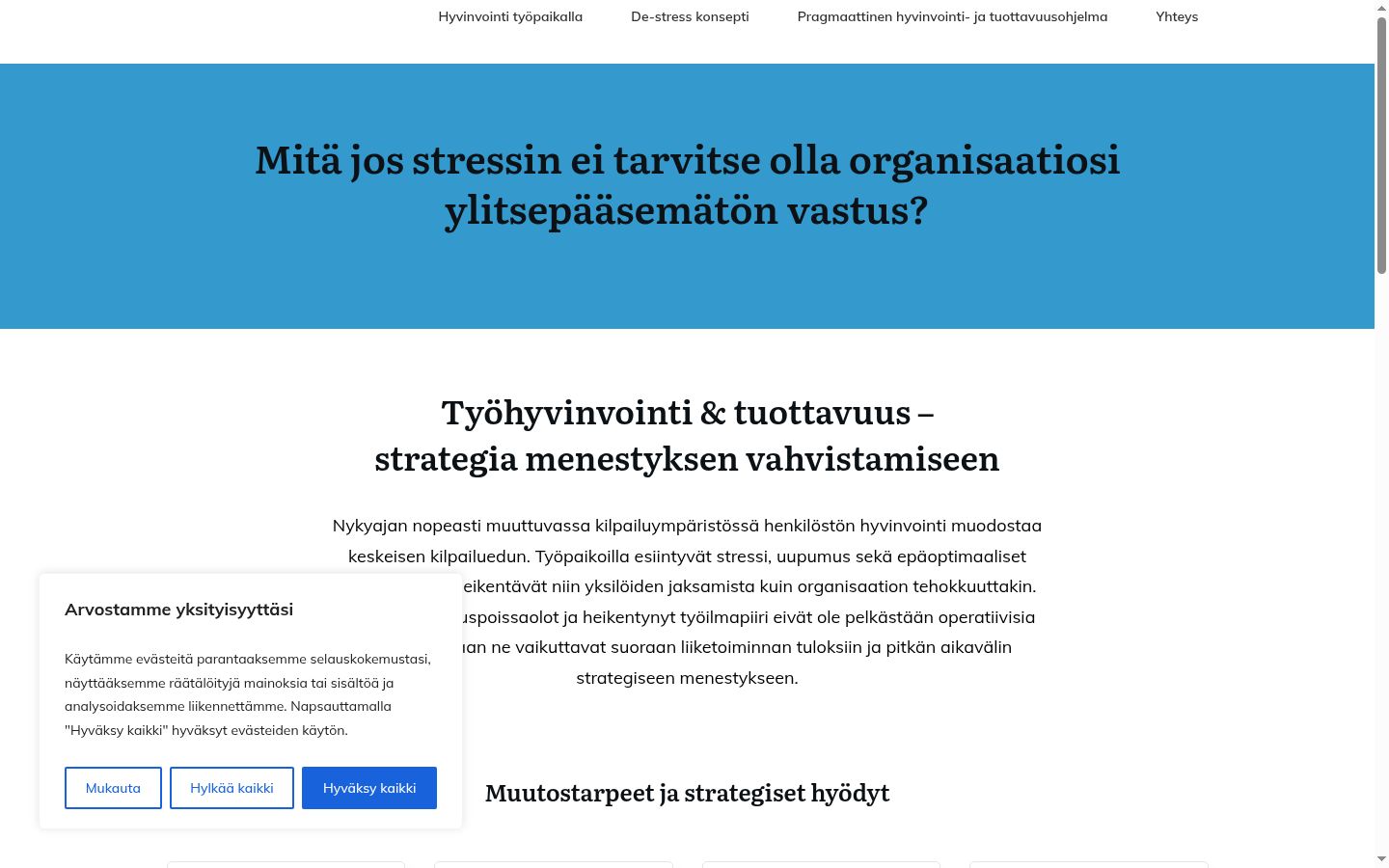 Capture d'écran de la bannière de consentement affichée avant toute interaction