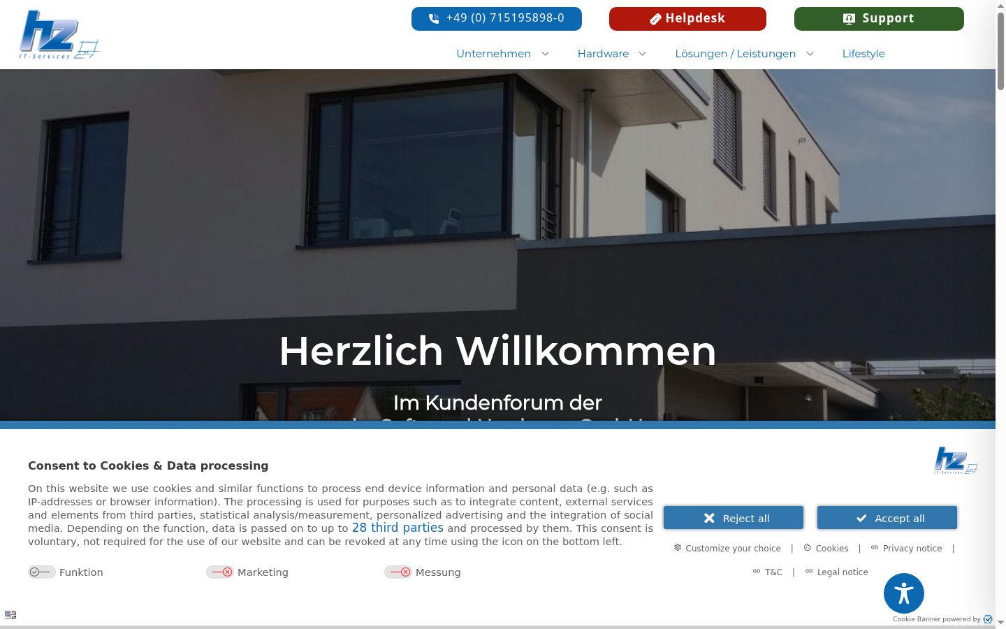 Screenshot tal-banner tal-kunsens muri qabel kwalunkwe interazzjoni