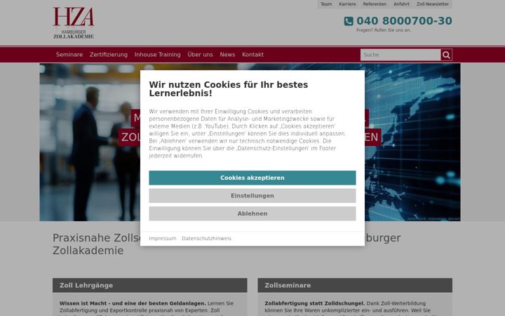 Screenshot of hza-seminare.de