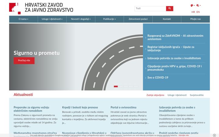 Screenshot of hzjz.hr