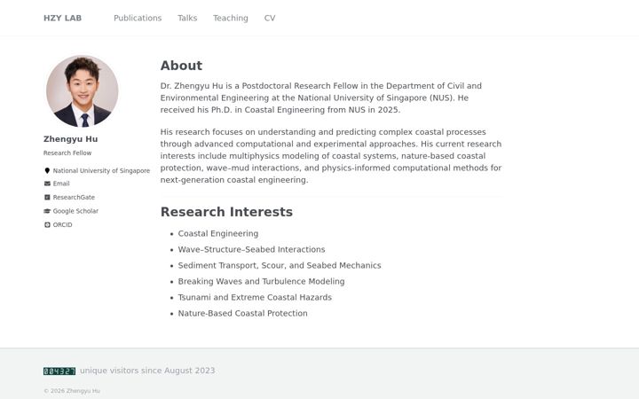 Screenshot of hzylab.com
