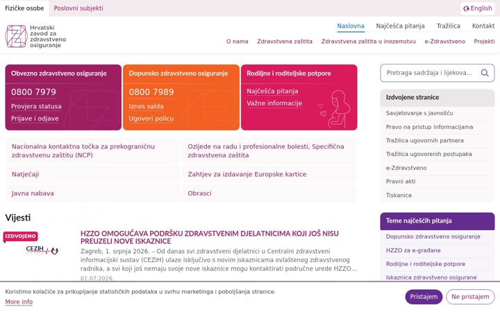 Screenshot of hzzo.hr