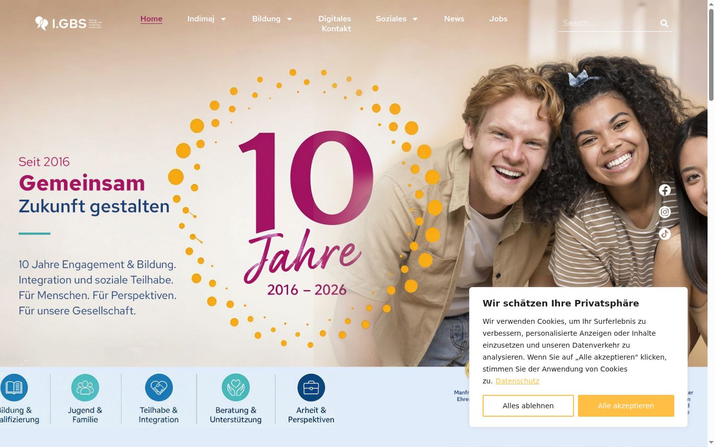 Screenshot del banner di consenso mostrato prima di qualsiasi interazione