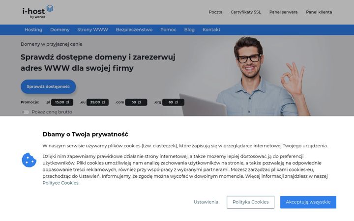 Captura de pantalla de i-host.pl