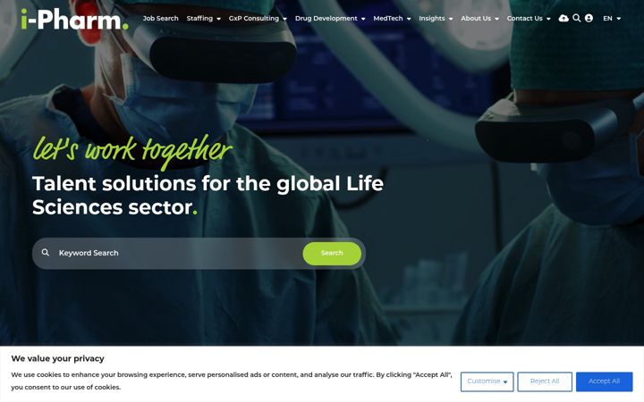Screenshot of i-pharmconsulting.com