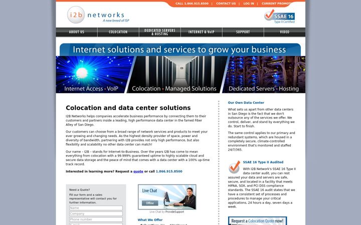 Screenshot of i2bnetworks.com