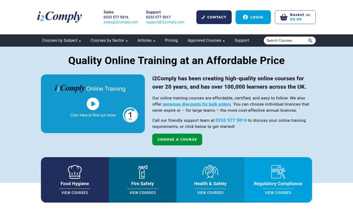Screenshot von i2comply.com