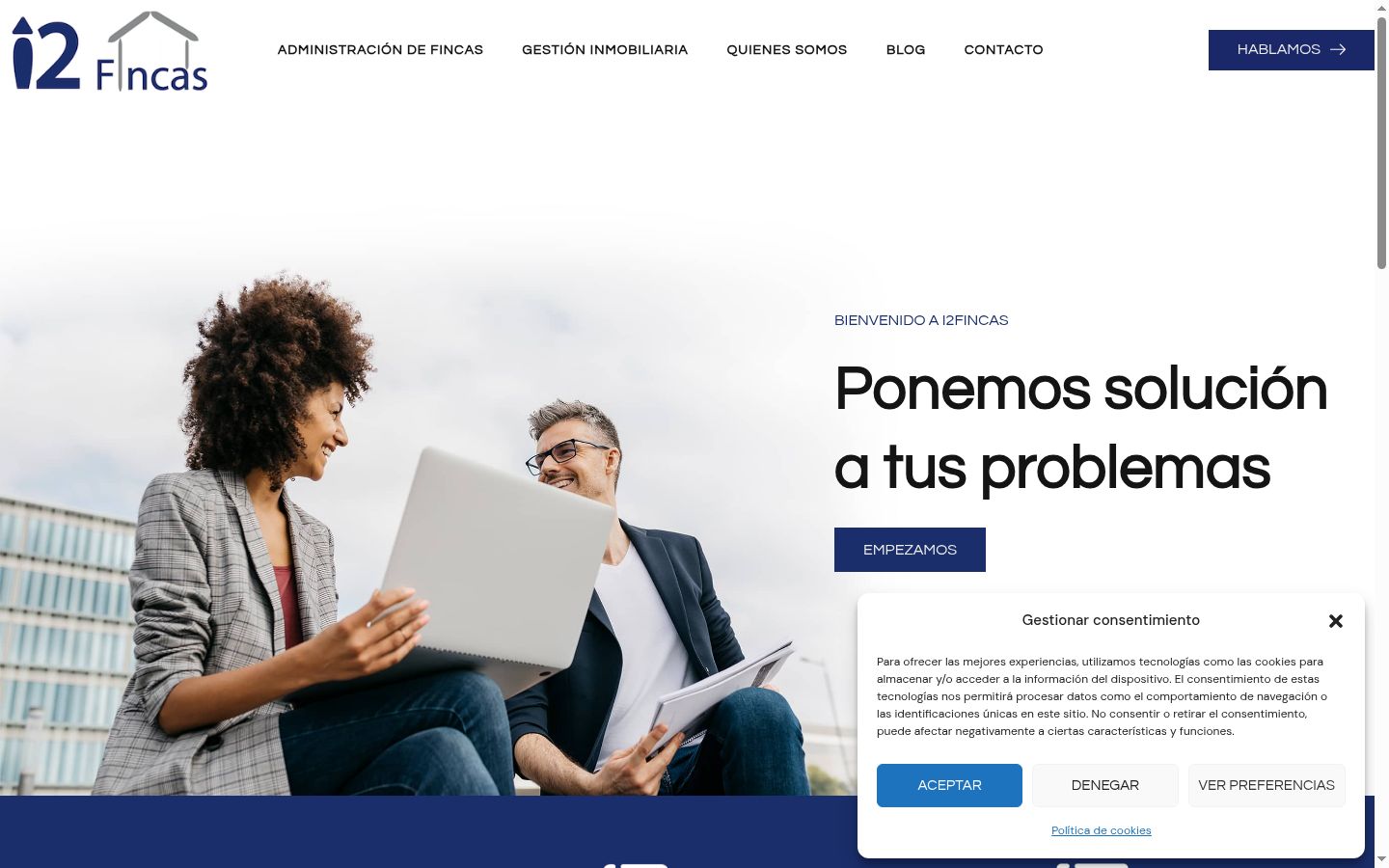 Captura de ecrã do banner de consentimento apresentado antes de qualquer interação