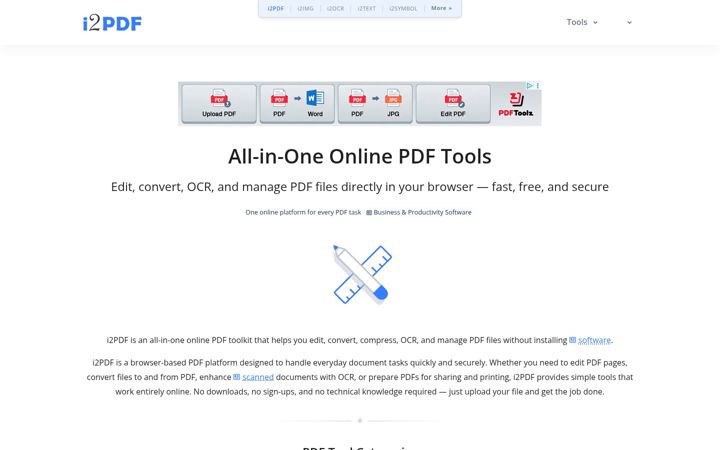 Screenshot of i2pdf.com