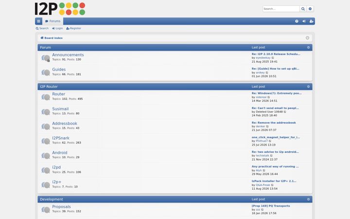 Screenshot of i2pforum.net