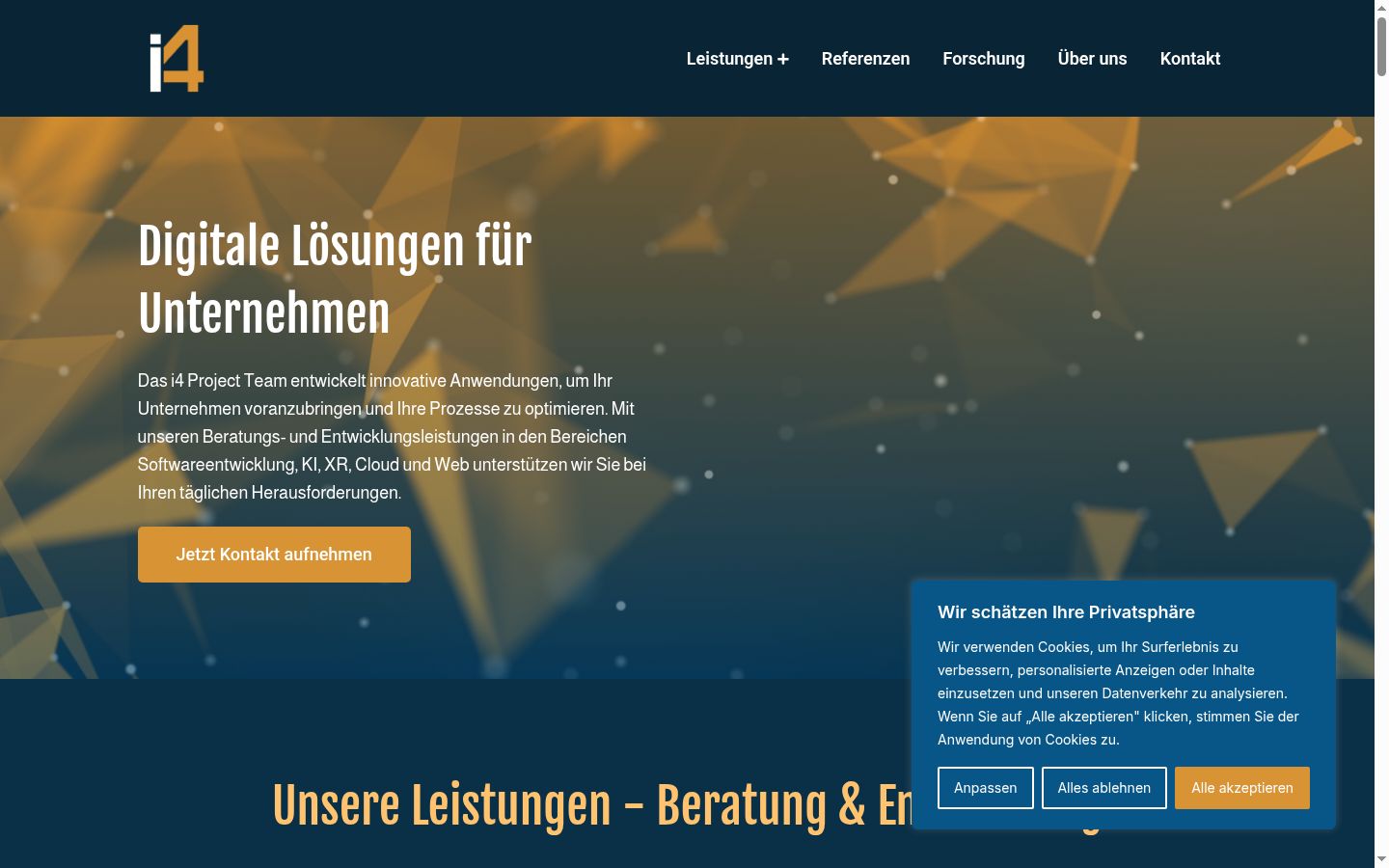 Screenshot del banner di consenso mostrato prima di qualsiasi interazione