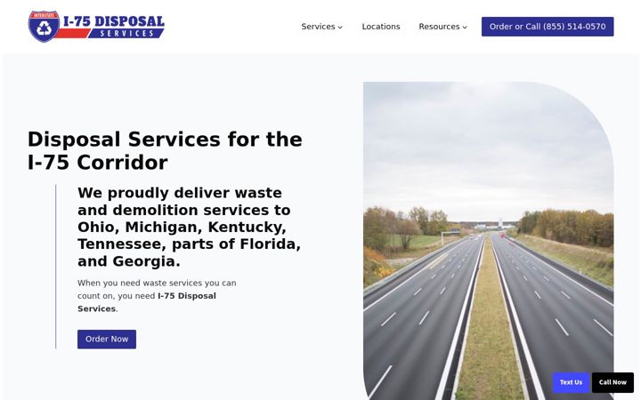 Screenshot of i75disposal.com