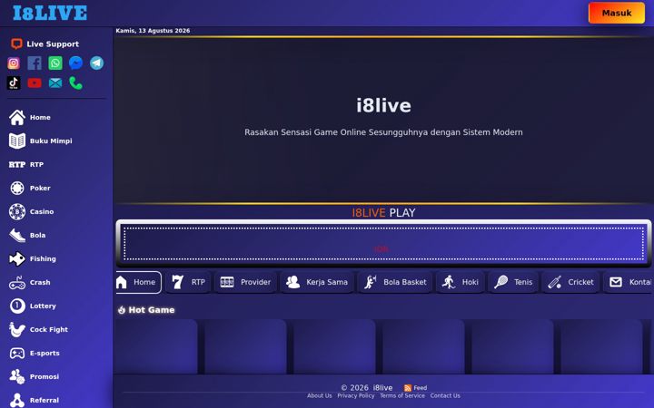 Screenshot of i8live.net