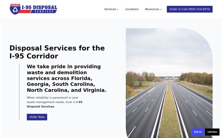 Képernyőkép: i95disposal.com