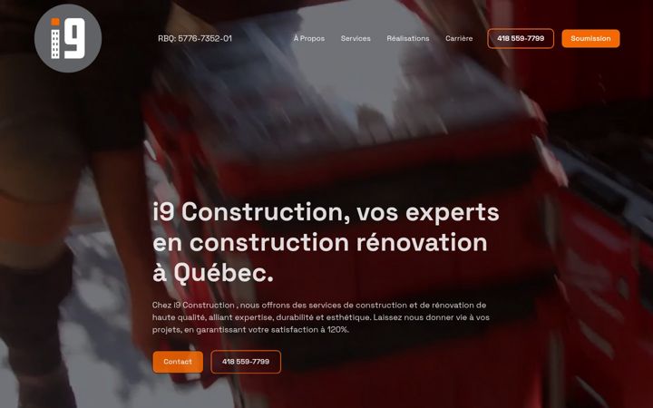 Screenshot of i9construction.com