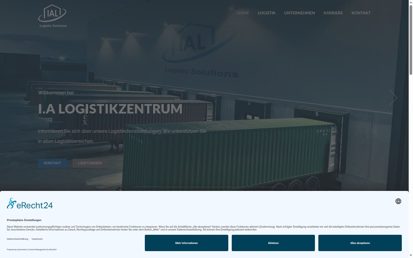 Screenshot del banner di consenso mostrato prima di qualsiasi interazione
