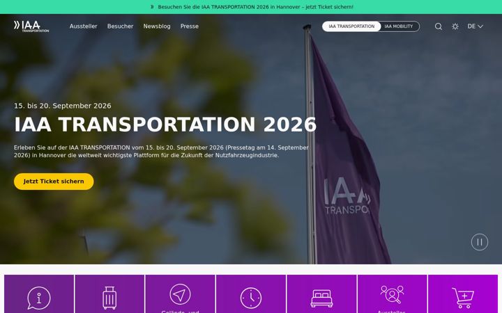 Skjámynd af iaa-transportation.com