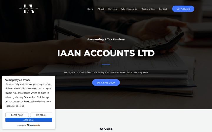Skjámynd af iaanaccountants.com