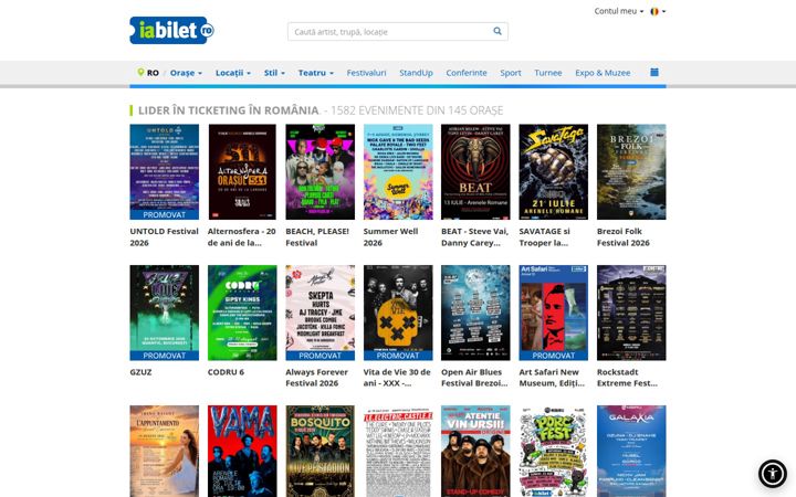 Screenshot of iabilet.ro