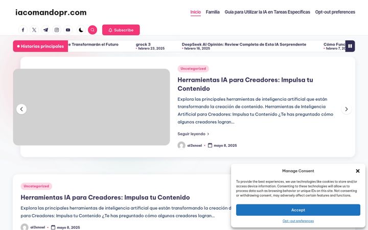 Skärmbild av iacomandopr.com