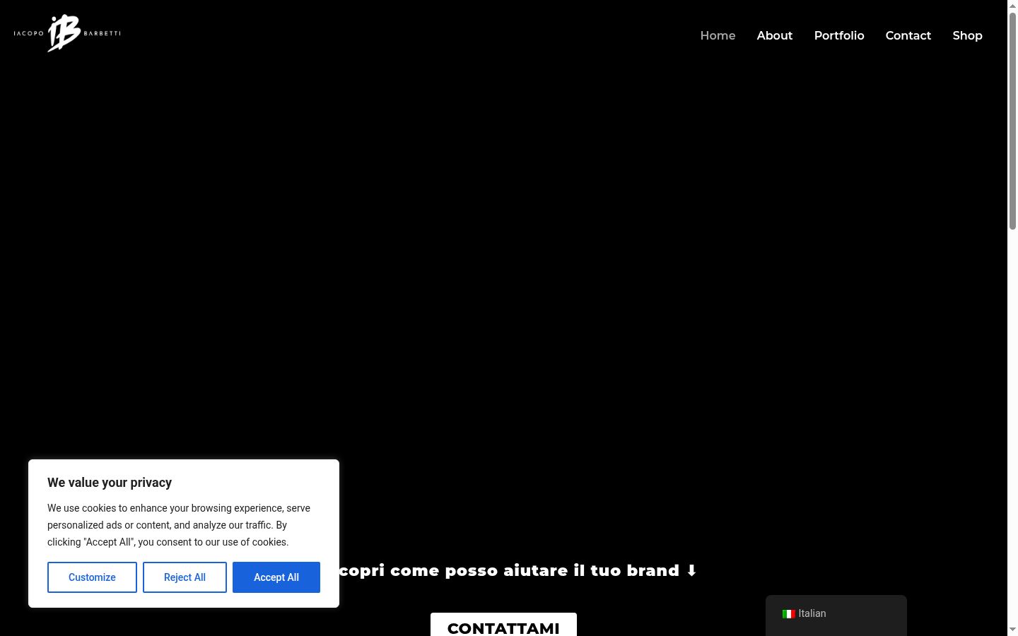 Captura de pantalla del banner de consentimiento mostrado antes de cualquier interacción
