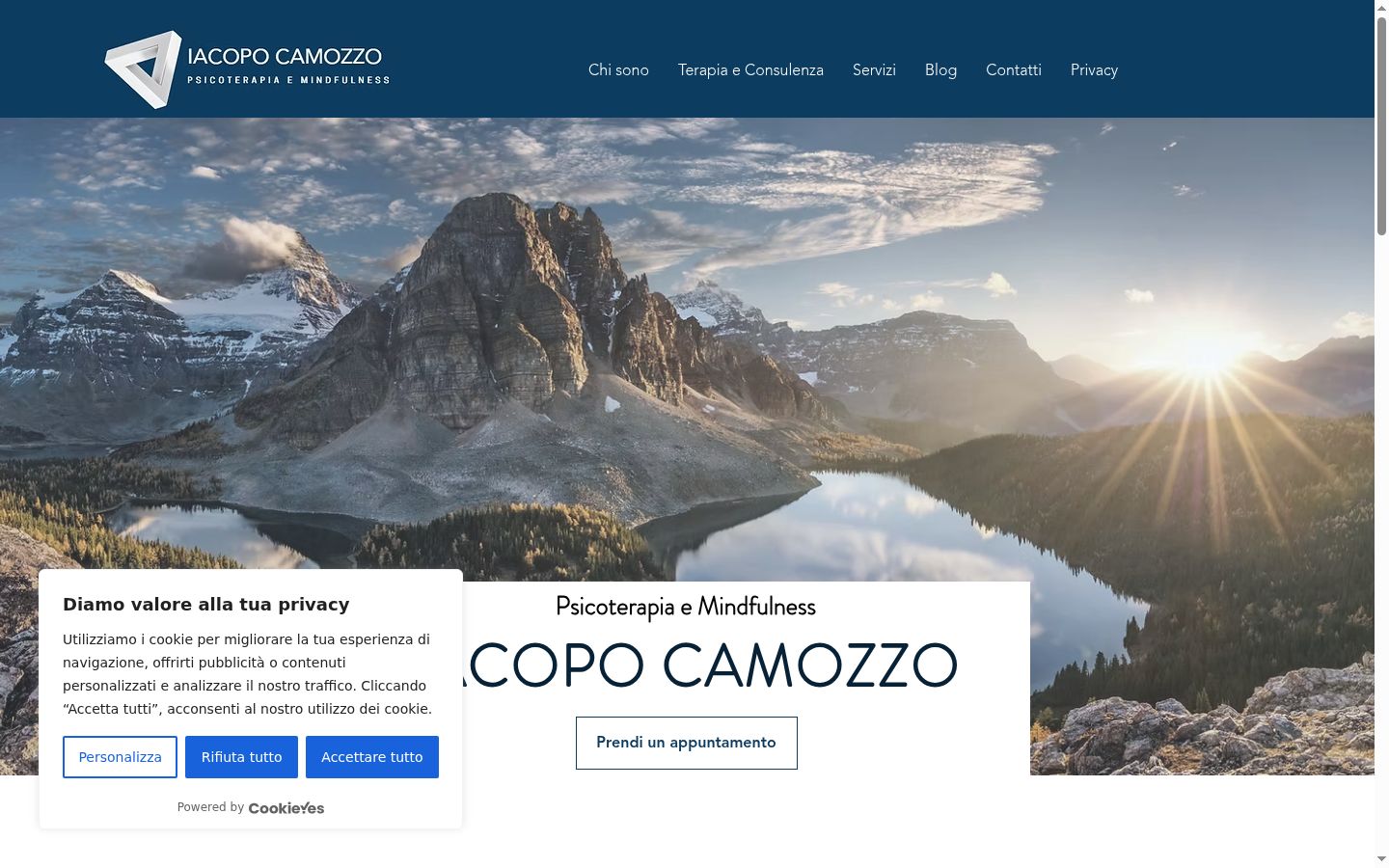 Screenshot of the consent banner shown before any interaction
