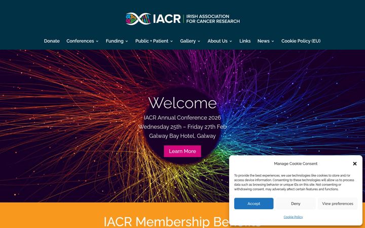 Screenshot van iacr.ie