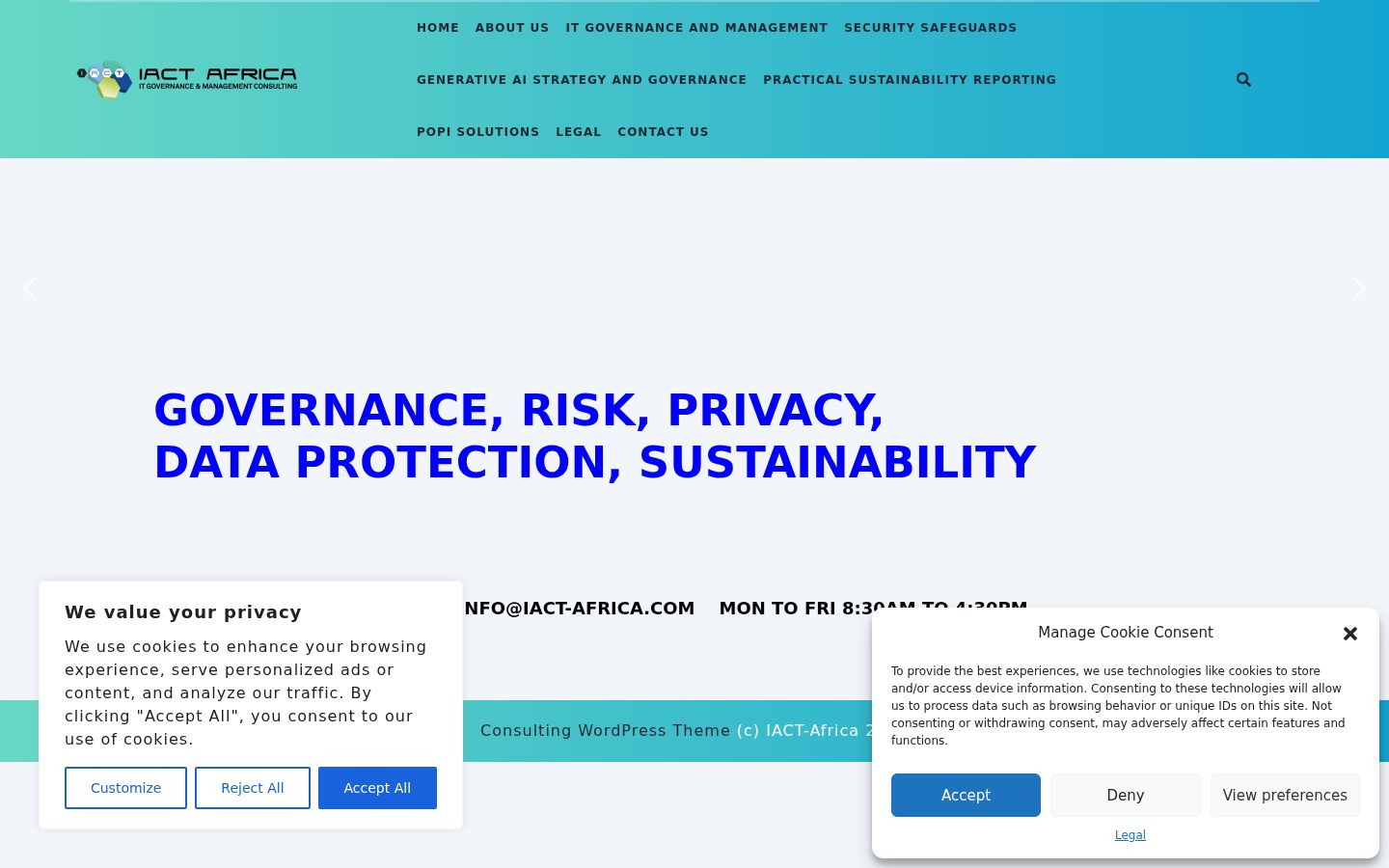 Screenshot of the consent banner shown before any interaction