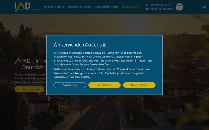 Screenshot of iad-immobilien.de