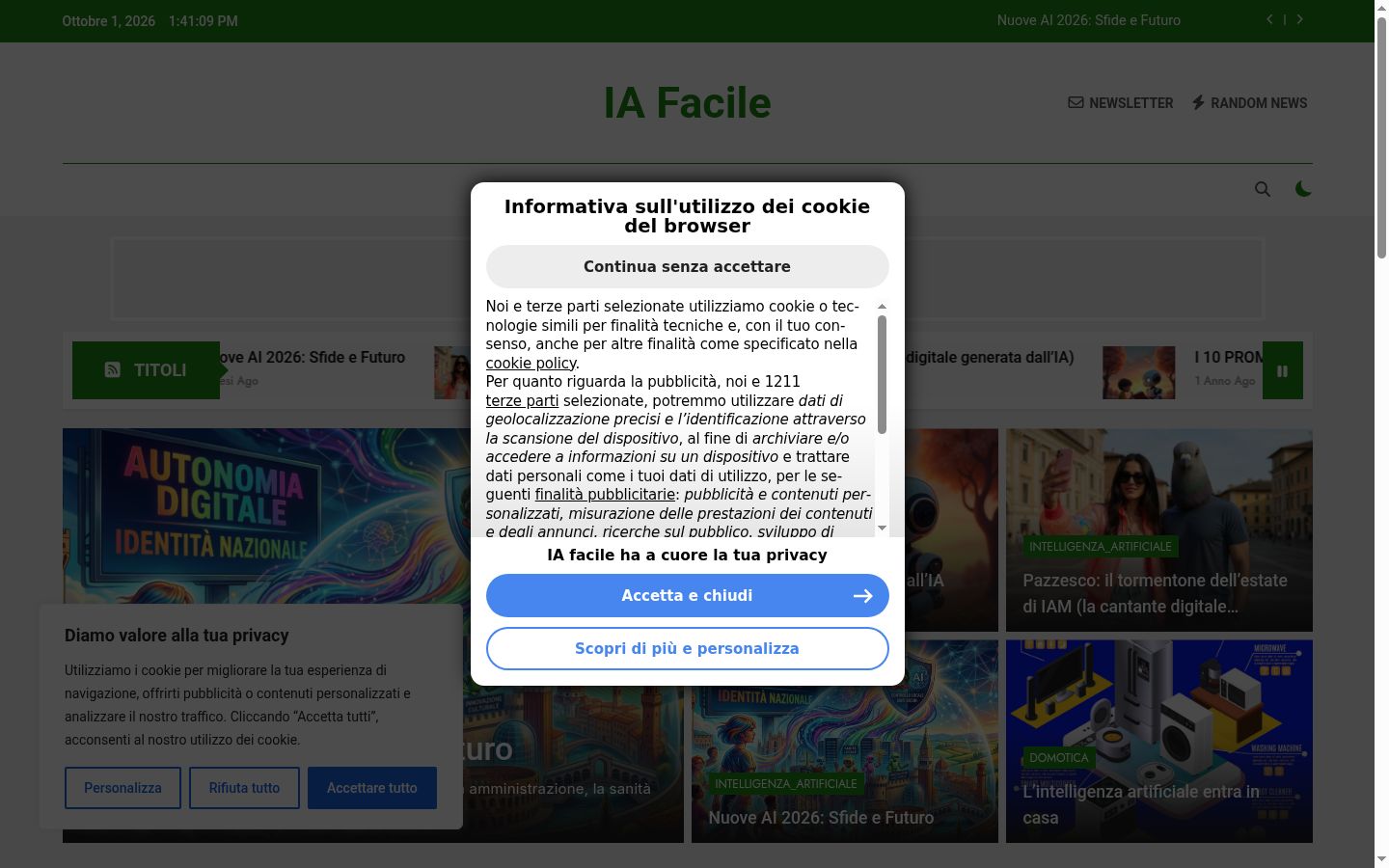 Screenshot of the consent banner shown before any interaction